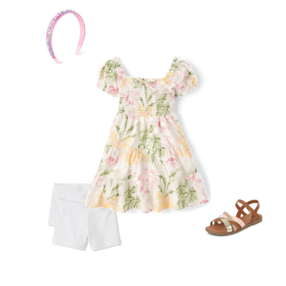 The Children's Place Tropical Smocked Tiered Dress size 4T NEW - Picture 11 of 13